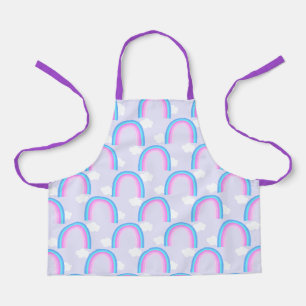 Rainbow with Cloud Light Purple Apron