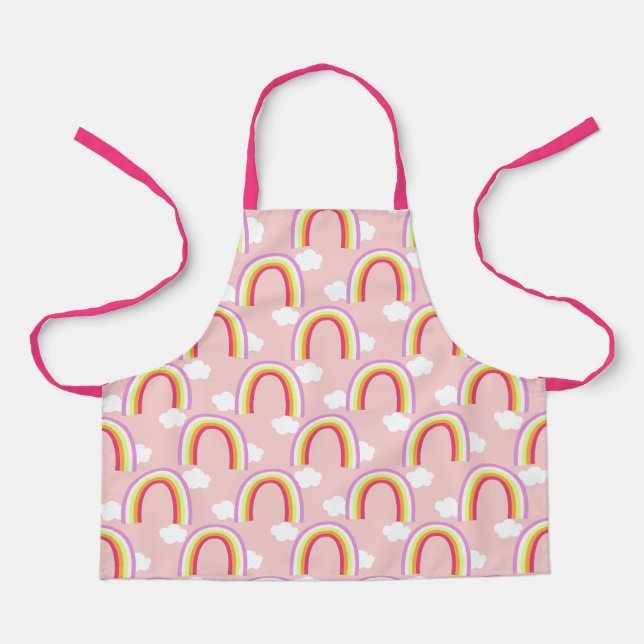 Rainbow with Cloud Pink Apron (Front)