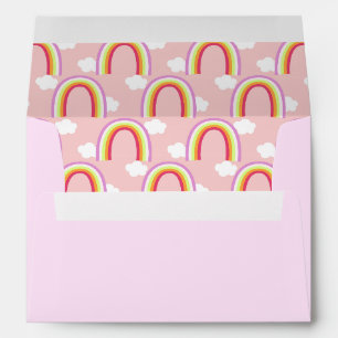 Rainbow with Cloud Pink Envelope
