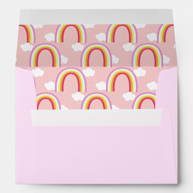 Rainbow with Cloud Pink Envelope (Back (Bottom))