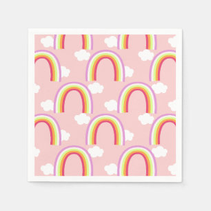 Rainbow with Cloud Pink Napkins
