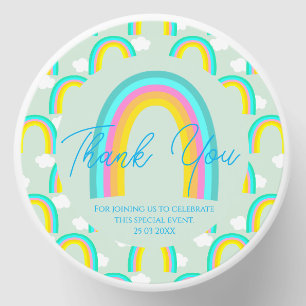 Rainbow with Cloud Thank You Blue Mini Candle Favors