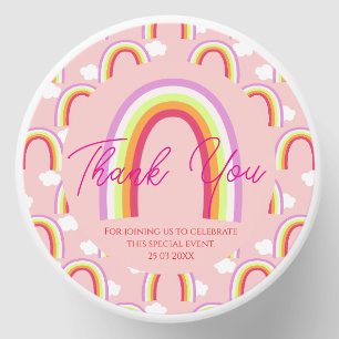 Rainbow with Cloud Thank You Pink Mini Candle Favors