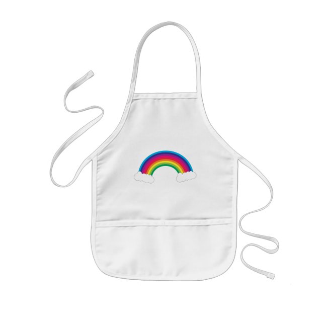 Rainbow with Clouds Kids' Apron (Front)
