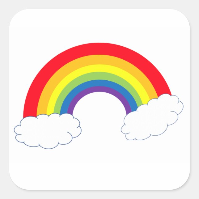 Rainbow with Clouds Sticker (Front)