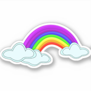 Rainbow with clouds sticker
