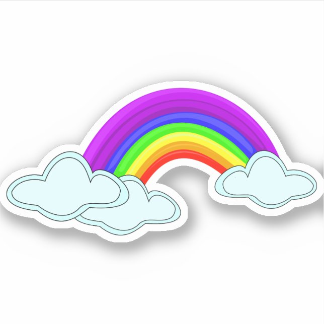 Rainbow with clouds sticker (Front)