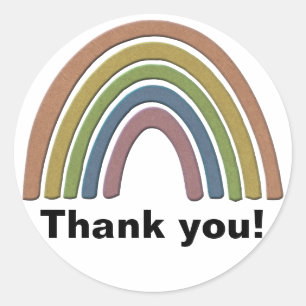 Rainbow With Faux Rustic Paper Texture Classic Round Sticker