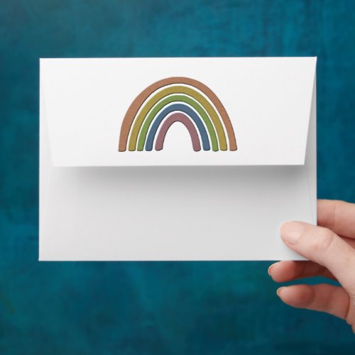 Rainbow With Faux Rustic Paper Texture Envelope