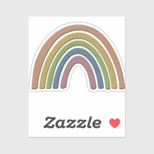 Rainbow With Faux Rustic Paper Texture Sticker