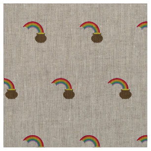 rainbow with gold fabric