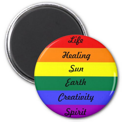 Rainbow with meaning magnet