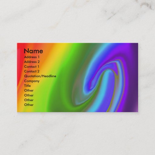 Customizable Rainbow with No End business card (style 2)