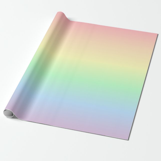 Rainbow with Pastel Colors Wrapping Paper (Unrolled)