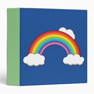 Rainbow with White Clouds 3 Ring Binder