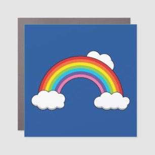 Rainbow with White Clouds Car Magnet