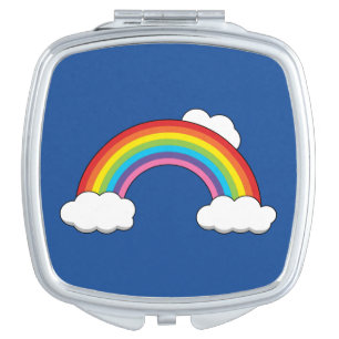 Rainbow with White Clouds Compact Mirror