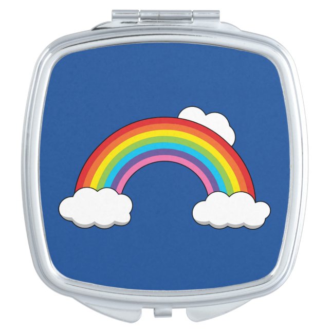 Rainbow with White Clouds Compact Mirror (Front)