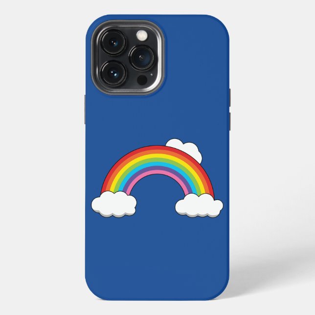 Rainbow with White Clouds Iphone Case (Back)