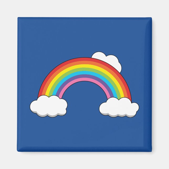 Rainbow with White Clouds Magnet (Front)