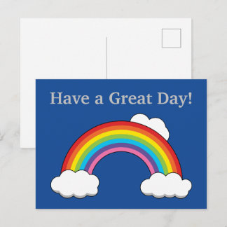Rainbow with White Clouds | Personalize Holiday Postcard