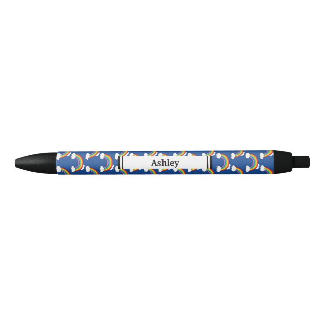 Rainbow with White Clouds | Personalize Pen (Front)