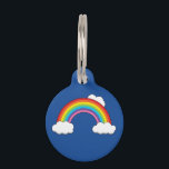 Rainbow with White Clouds | Personalize Pet ID Tag<br><div class="desc">An illustration of a cute cartoon rainbow with white clouds. Rainbow will appear after the rain, in life it's peace and tranqulity. This simple but adorable colorful design is a gift idea for girls and kids, and girly things lovers. Personalize or customize this pet tag by adding his or her...</div>