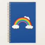 Rainbow with White Clouds Planner<br><div class="desc">An illustration of a cute cartoon rainbow with white clouds. Rainbow will appear after the rain,  in life it's peace and tranqulity. This simple but adorable colorful design is a gift idea for girls and kids,  and girly things lovers.</div>