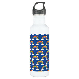 Rainbow with White Clouds Stainless Steel Water Bottle