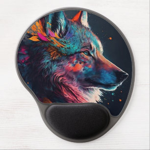 Rainbow Wolf Gel Mouse Pad