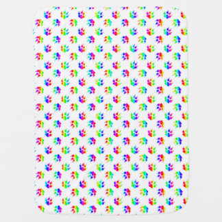 Rainbow Wolf Paw Baby Blanket