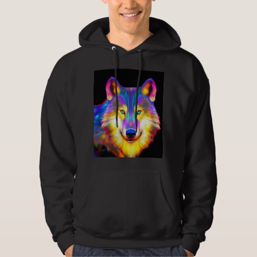 Rainbow Wolf T_Shirt Hoodie