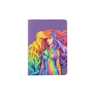 Rainbow woman passport holder