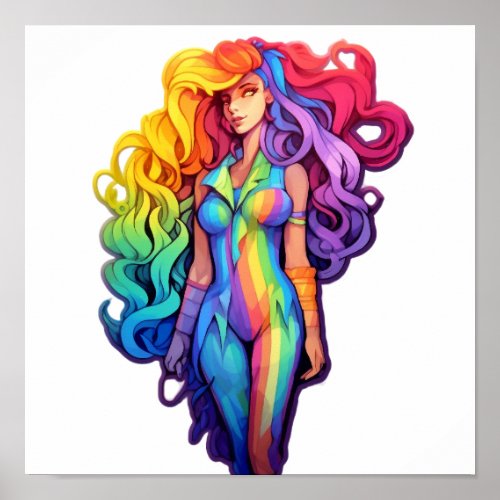 Rainbow woman poster