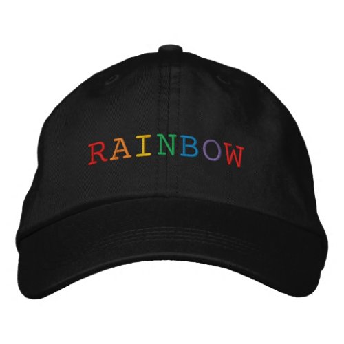 Rainbow Word Embroidered Hat