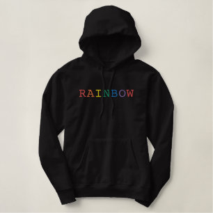 Rainbow Word Embroidered Hoodie