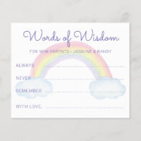 Rainbow Words of Wisdom New Parents Baby Shower