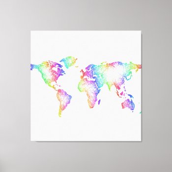 Rainbow World Map Canvas Print by ZYDDesign at Zazzle