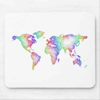 Rainbow World Map Mouse Pad by ZYDDesign at Zazzle