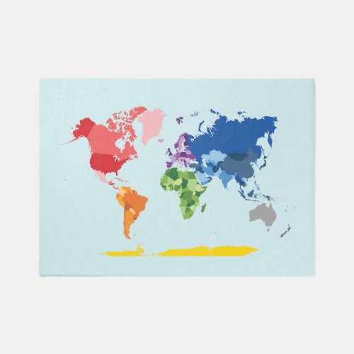 Rainbow World Map Rug