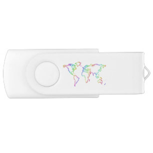 Rainbow World map USB Flash Drive