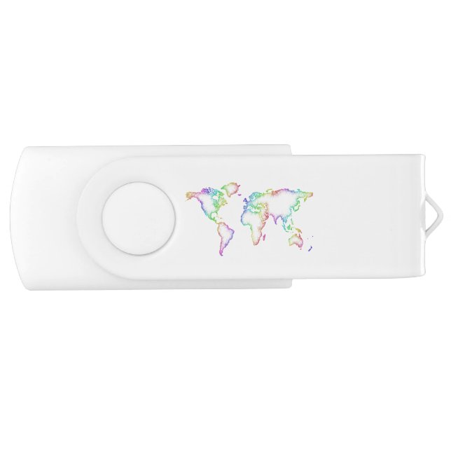 Rainbow World map USB Flash Drive (Front)