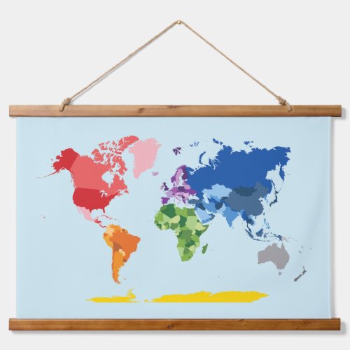 Rainbow World Map Wall Art 