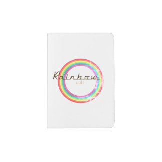 Rainbow World Pastel Logo White Passport Holder