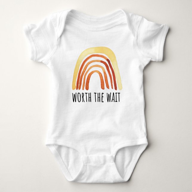 Rainbow Worth The Wait Baby Bodysuit (Front)