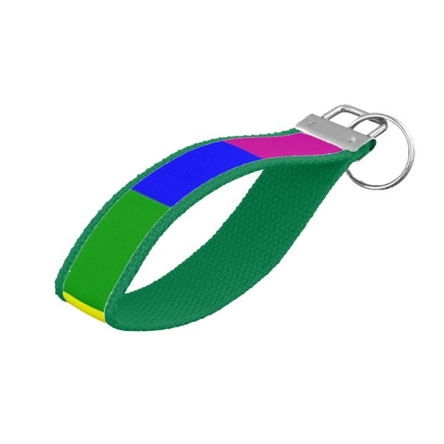 Rainbow Wrist Keychain (Angled Up)