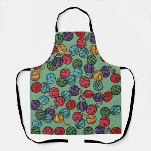 Rainbow Yarn Balls Pattern Apron