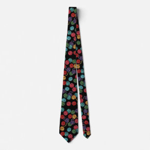 Rainbow Yarn Balls Pattern                         Neck Tie