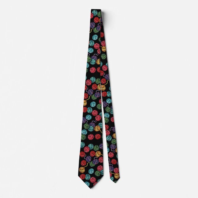 Rainbow Yarn Balls Pattern                         Neck Tie (Front)