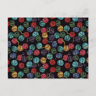 Rainbow Yarn Pattern Postcard
